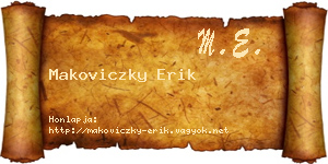 Makoviczky Erik névjegykártya